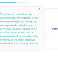 NEBDN Radiography CPD: Showing text about the deterministic effect of radiation exposure.